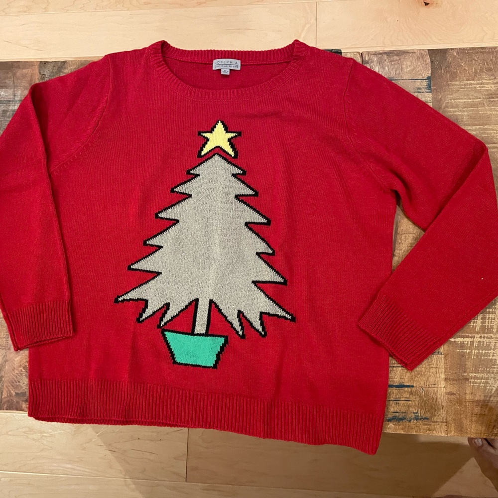 Joseph A Red Christmas Tree Sweater XL